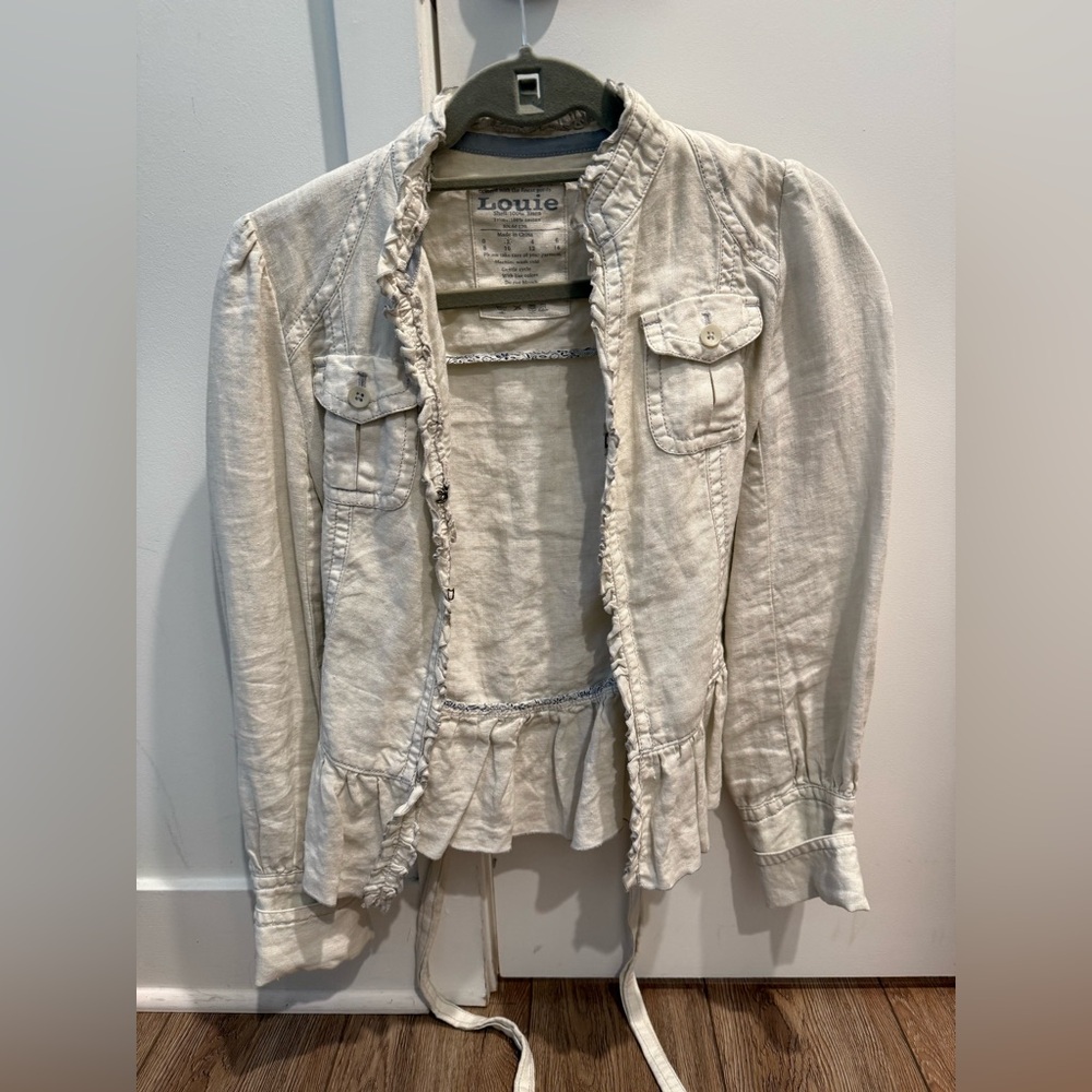 Anthropologie Cream Utility Jacket